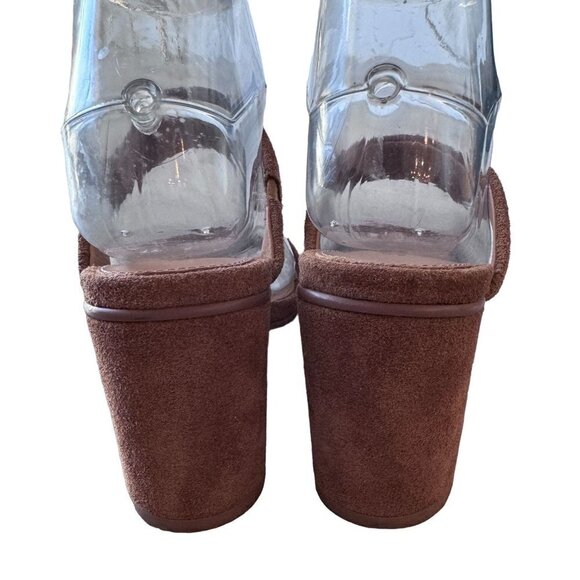 Soludos Sandal Womens 5‎ Ines Suede Double Strap Block Heel Walnut Beige - Picture 6 of 8